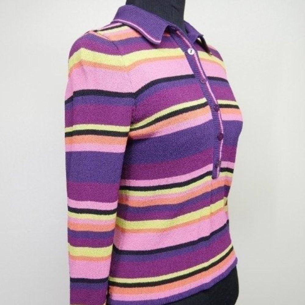Ball of Cotton Handloomed Striped Sweater S - Picture 3 of 6
